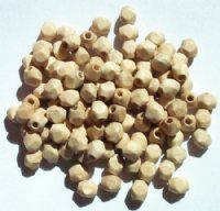 100 6x6mm Faceted Diamond Natural Wood Beads